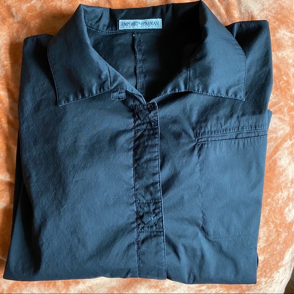 Women’s Emporio Armani black snap closure shirt 44 - Picture 6 of 14